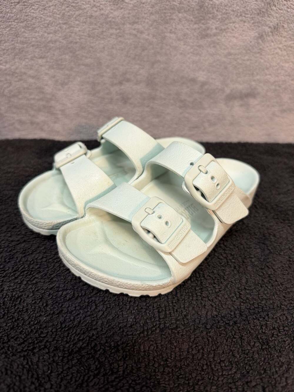 Youth 10 Birkenstock Arizona EVA Sandals Size 27 Mint Green Slide Shoes